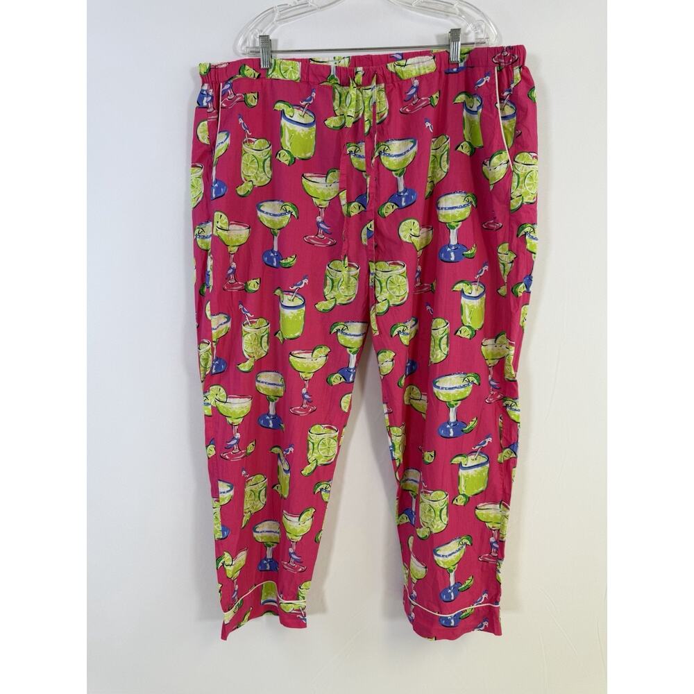 Print Fresh Printfresh Pink Margarita Loungewear Pajama Pants SZ 2X Cotton NWOT